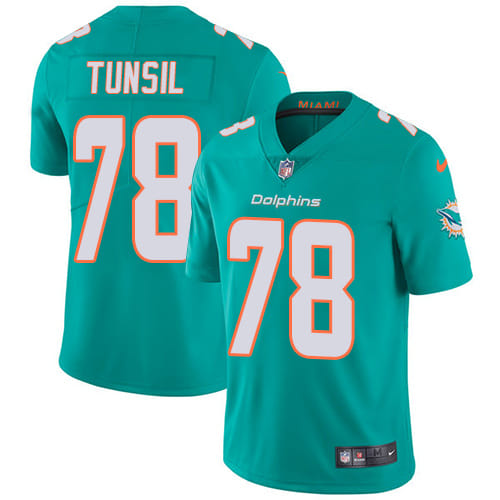 Men's Miami Dolphins #78 Laremy Tunsil Aqua Vapor Untouchable NFL Limited Stitched Jersey